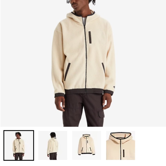 levis unisex pop hoodie sherpa sweatshirt nwt size small - Picture 2 of 5